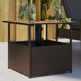 Garden Table Brown PE rattan Medium Durable Garden Tabl...