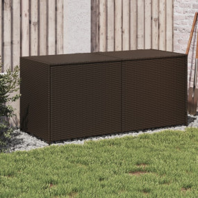 Garden Storage Box Brown PE Rattan Large Garden Storage...