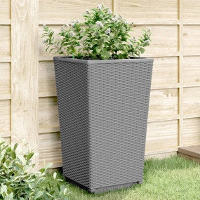 Garden Planter Set of 2 Light grey Polypropylene Large ...