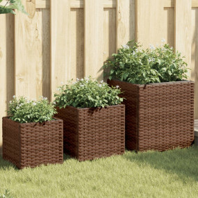Garden Planter Brown Powder-coated steel, PE rattan Sma...