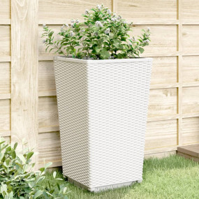 Garden Planter Set of 2 White Polypropylene 12.8x12.8x2...