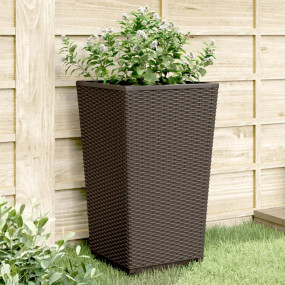 Garden Planter Set of 4 Brown Polypropylene Medium