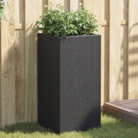 Garden Planter Black Poly Rattan Medium Durable Garden ...