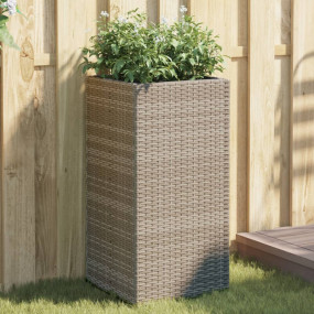 Garden Planter Grey Powder-coated steel, PE rattan