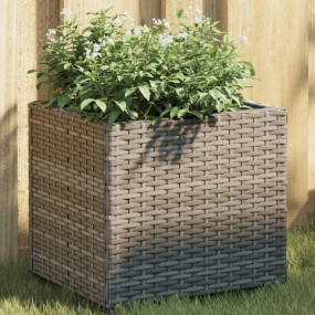 Garden Planter Grey Powder-coated steel, PE rattan
