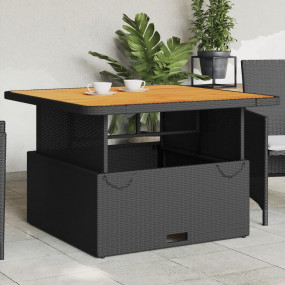 Garden Table Black and brown PE Rattan Medium Adjustabl...