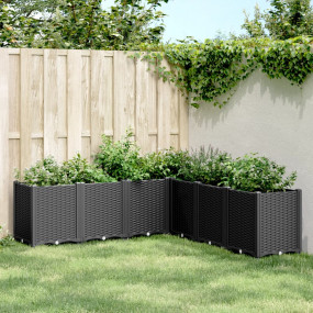 Garden Planter Black Polypropylene Generous Modular