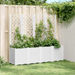 Garden Planter White Polypropylene 63.0 x 15.7 x 55.1 i...