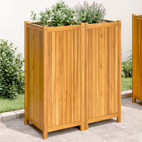 Garden Planter Natural Wood Solid Acacia Wood Large Dur...
