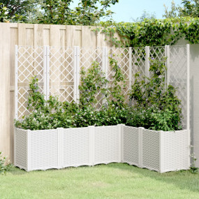 Garden Planter White Polypropylene Large Modular Garden...