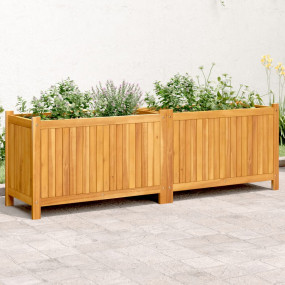 Garden Planter Natural Wood Solid Acacia wood Large Dur...