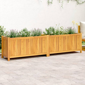 Garden Planter Natural Wood Solid Acacia Wood Large Dur...