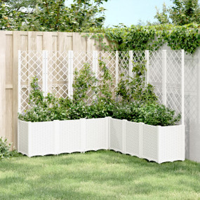 Garden Planter White Polypropylene Large Modular Garden...