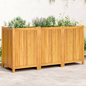 Garden Planter Natural Wood Solid Acacia Wood Large Dur...