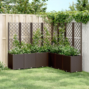 Garden Planter Brown Polypropylene 63 x 63 x 55 in Modu...