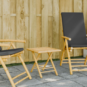 Garden Table Natural Bamboo Small Foldable Bamboo Garde...