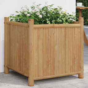 Planter Natural Bamboo 19.7x19.7x19.7 in Stylish Plante...