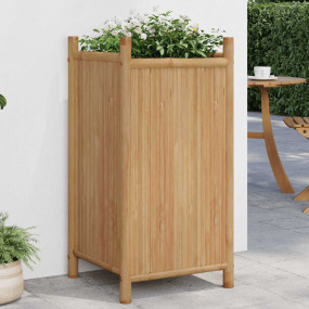 Planter Natural Bamboo Bamboo 15.7x15.7x31.5 in Decorat...