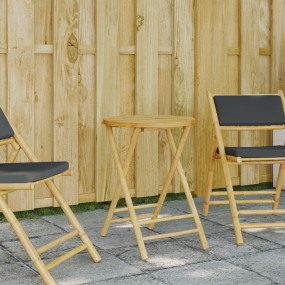 Garden Table Natural Bamboo Medium Foldable Garden Tabl...