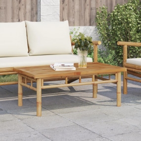Coffee Table Natural Bamboo Bamboo Medium Bamboo Coffee...