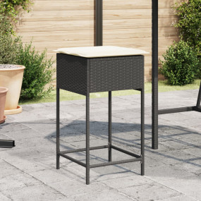 Garden Bar Stool Black, Cream White