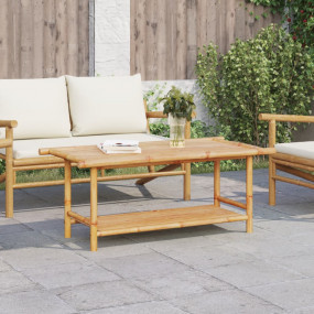 Coffee Table Natural Bamboo Bamboo Medium Bamboo Coffee...