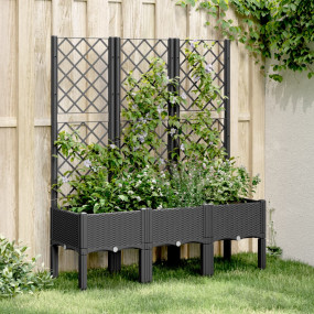 Garden Planter Black Polypropylene 47.2 x 15.7 x 55.9 i...