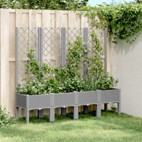 Garden Planter Light Grey Polypropylene 63x15.7x55.9 in...