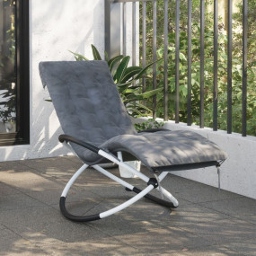 Sun Lounger Cushion Grey Faux suede leather (100% polye...