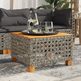 Garden Table Grey and Brown Poly Rattan Small