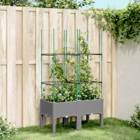 Garden Planter Light Grey Polypropylene 31.5 x 15.7 x 5...