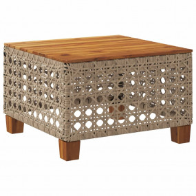 Garden Table Beige and Brown Poly Rattan Medium Garden ...