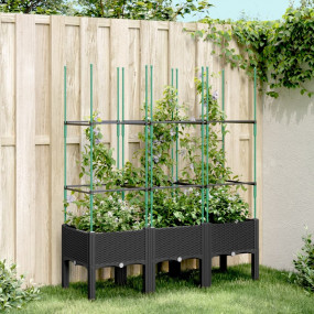 Garden Planter Black Polypropylene 47.2 x 15.7 x 56.1 i...