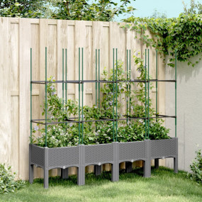 Garden Planter Light Grey Polypropylene Extra Long Plan...