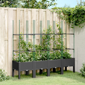 Garden Planter Black Polypropylene 63.0 x 15.7 x 56.1 i...