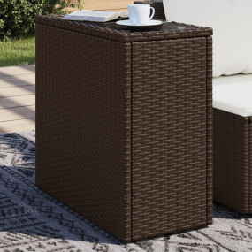 Garden Side Table Brown and Black