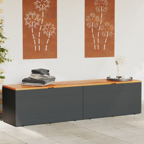 Garden Storage Box Black and Brown