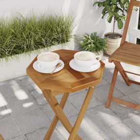 Table Top Brown Solid teak wood 15.7 x 15.7 in Durable