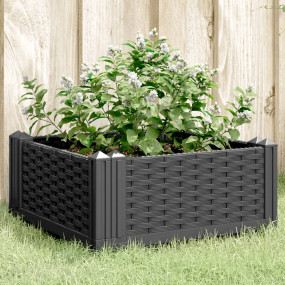 Garden Planter Black Polypropylene Medium Modular