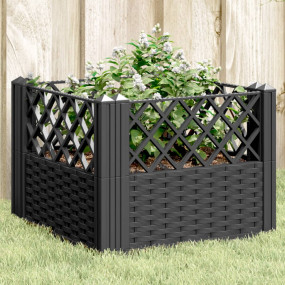 Garden Planter Black Polypropylene 17.1 in Modular