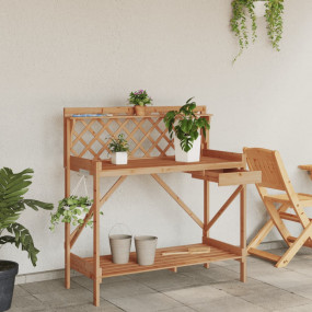 Potting Bench Brown Solid fir wood Medium Shelving