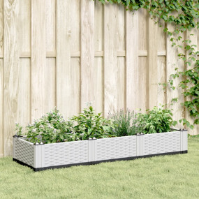 Garden Planter White Polypropylene Medium Modular