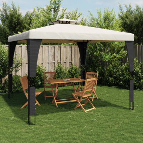 Gazebo Cream and Anthracite Powder-coated steel and pol...