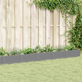Garden Planter Light Grey Polypropylene Large Modular