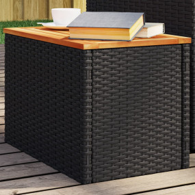 Garden Side Table Black and Brown