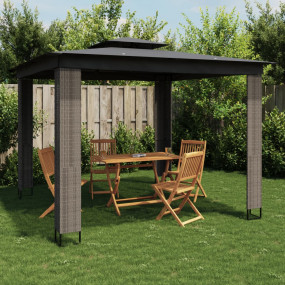 Gazebo Anthracite Powder-coated steel Large