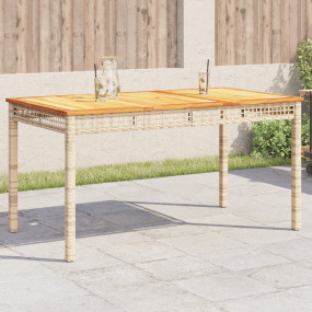 Garden Table Beige Poly Rattan 55.1x31.5x29.5 in