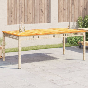 Garden Table Beige PE rattan Large Durable Garden Table
