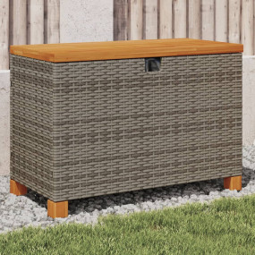 Garden Storage Box Grey and brown PE rattan 31.5x15.7x1...