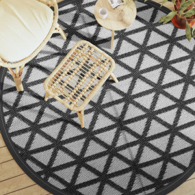 Outdoor Carpet Black Polypropylene (PP) 78.7 in diamete...